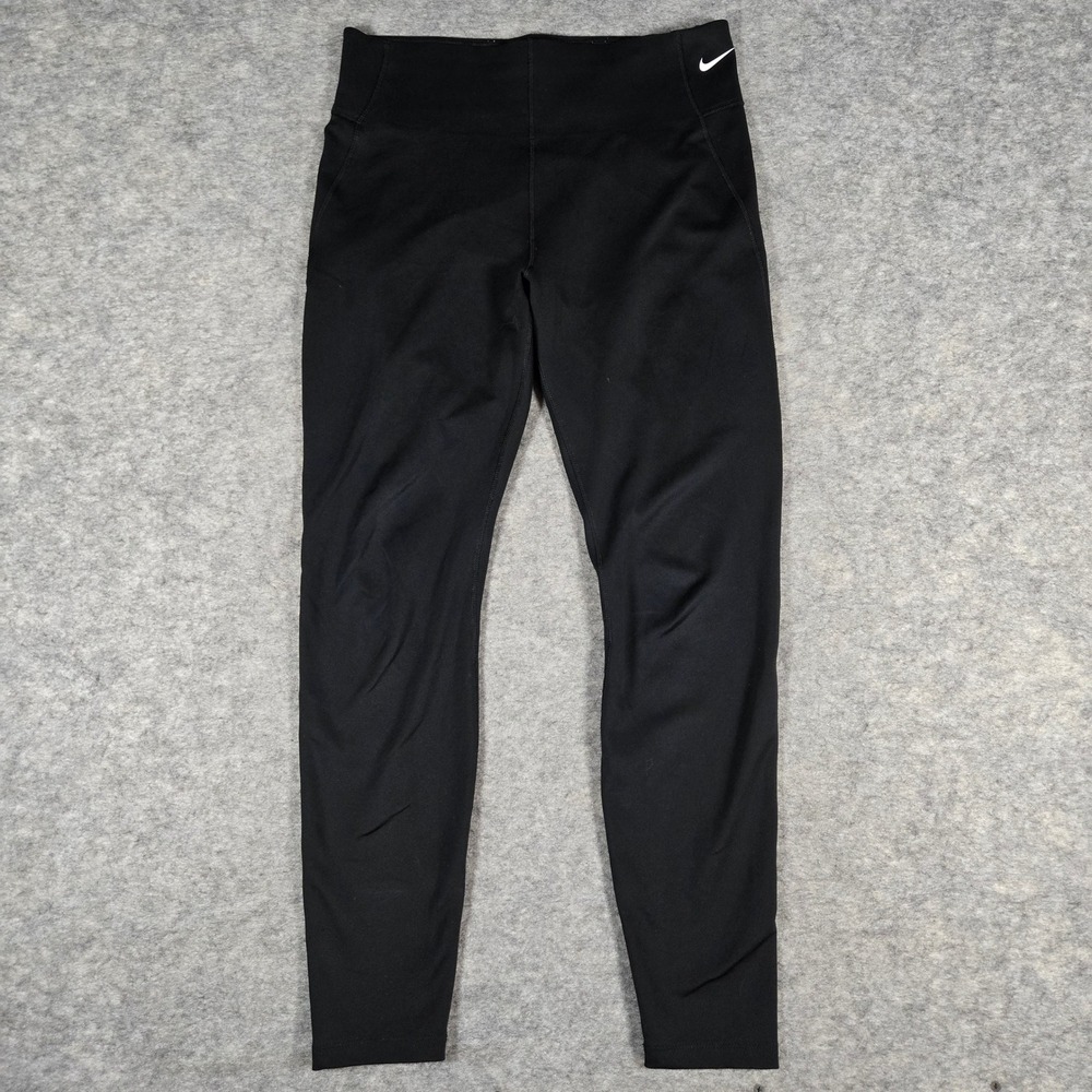 Nike Womens Large Black Dri-FIT High Rise Studio Compression Leggings Tight